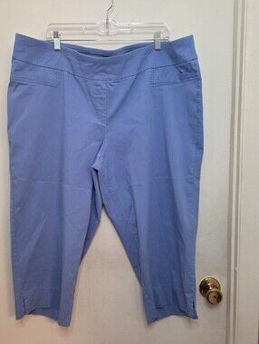 Zac & Rachel Womens 22W Capri Pants Blue
